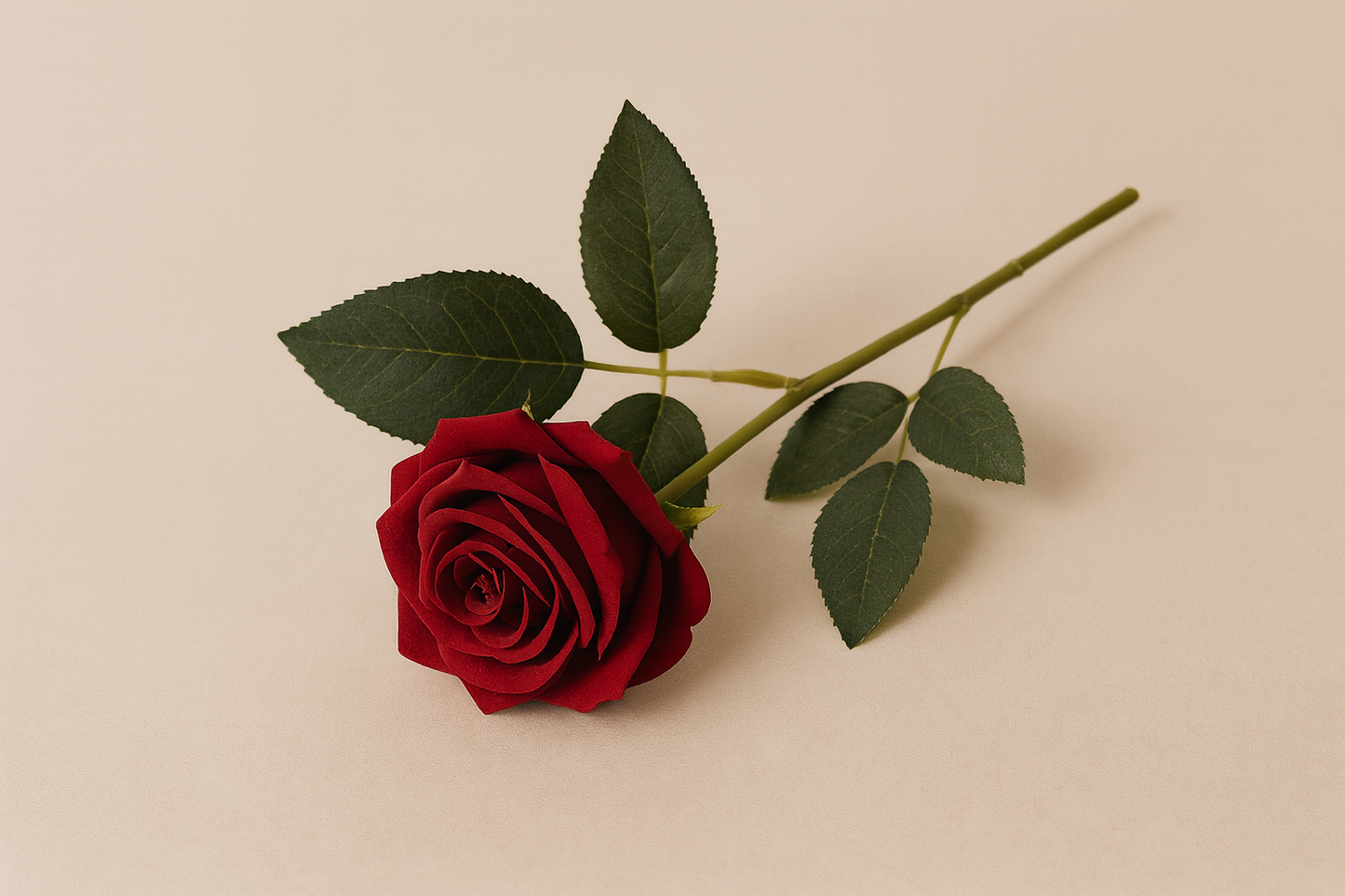 Róże dekoracyjne „Velvet Red” – sztuczne kwiaty - 5 róż